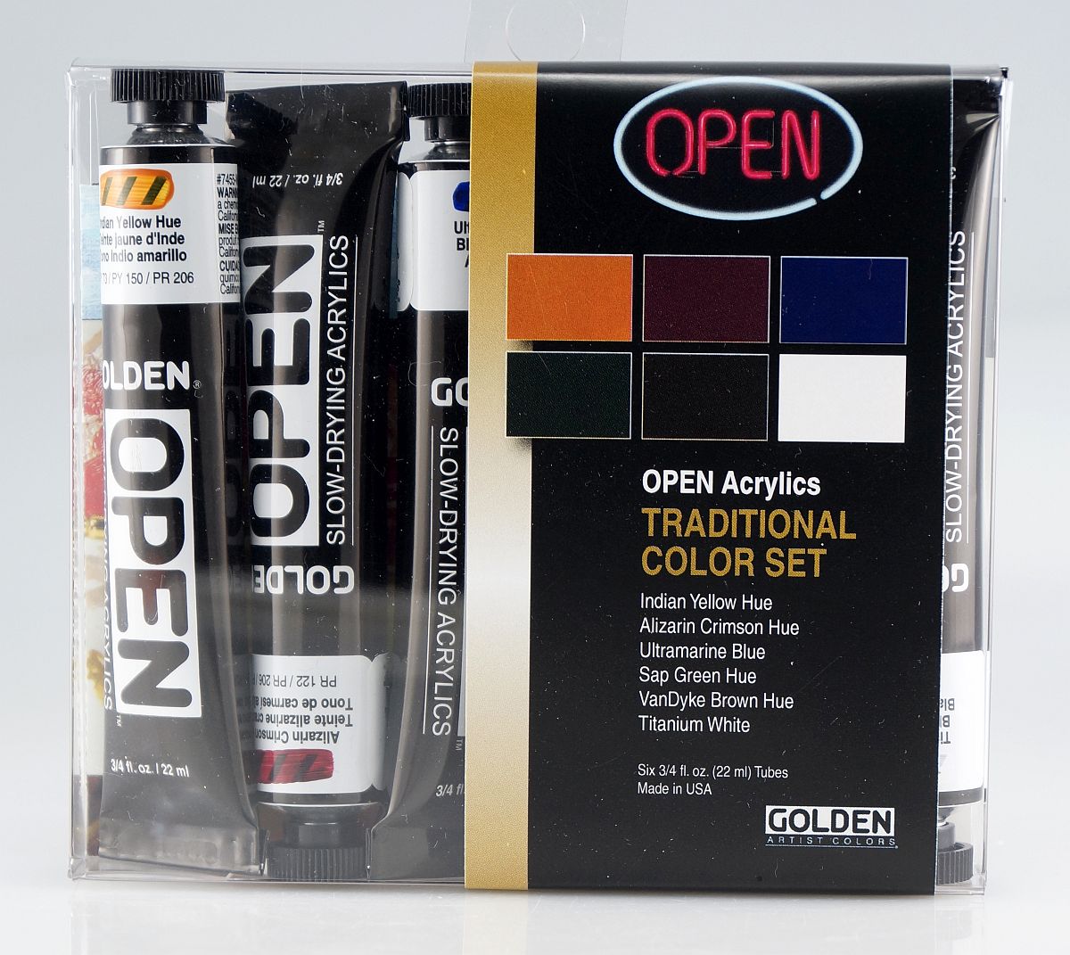 Golden OPEN Acryl-Set 6 x 22ml traditionell