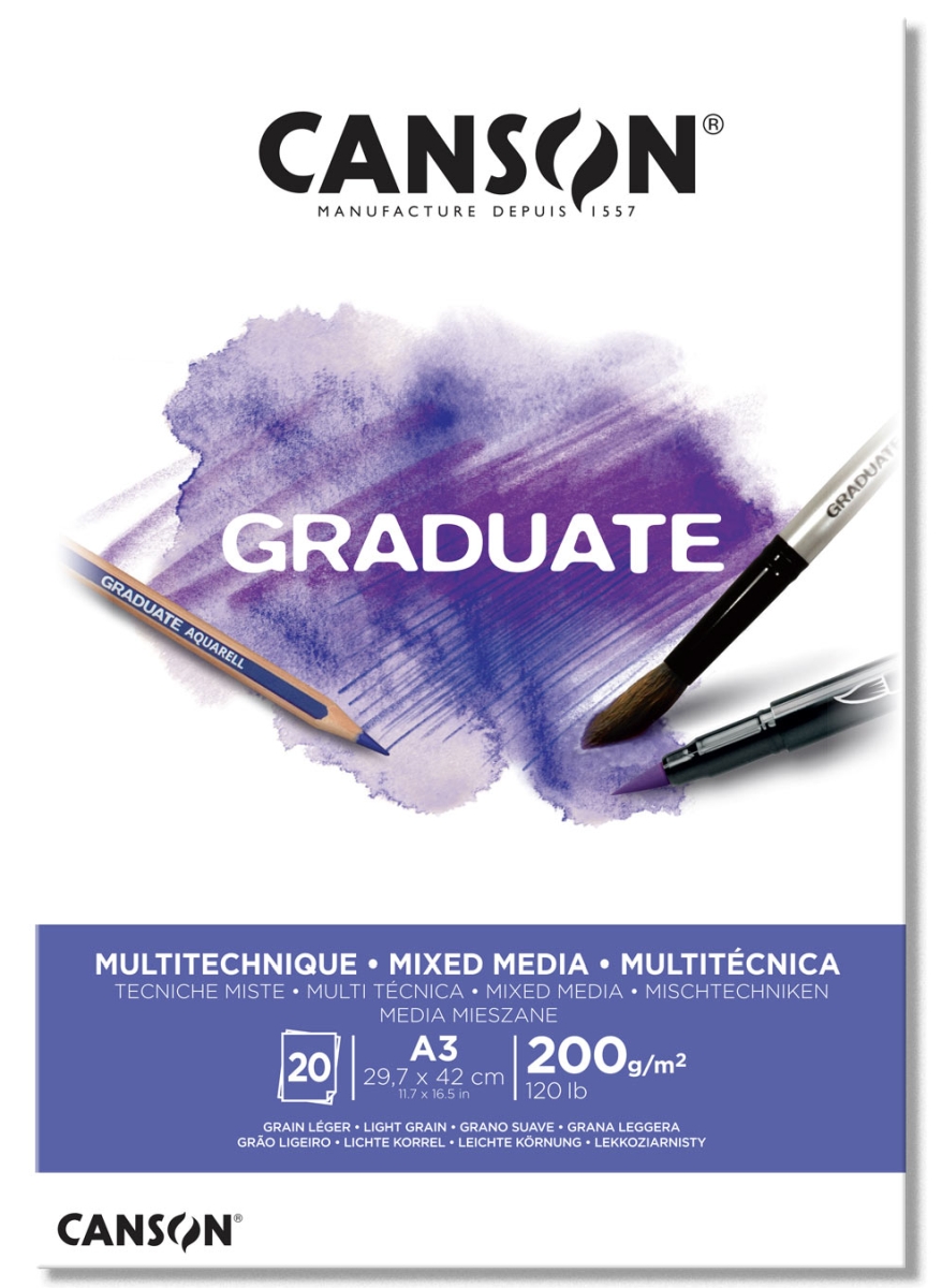 Canson Graduate Mixed Media A3 200 g/m² 20 Blatt 