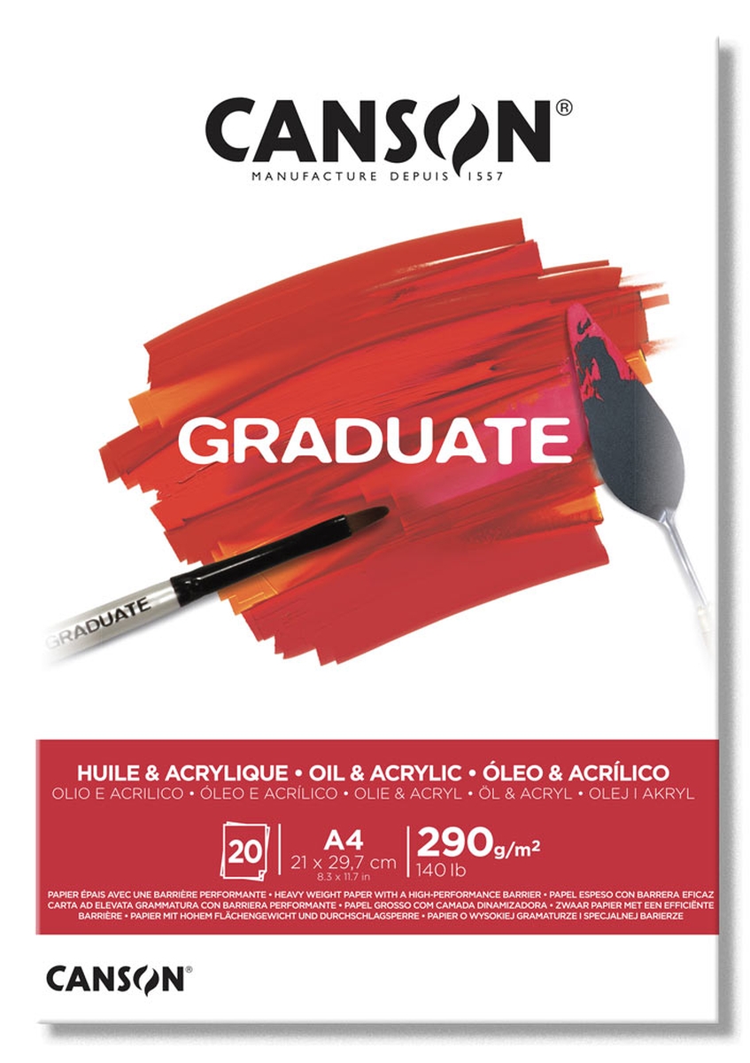 Graduate Öl & Acrylmalblock A4 20 Blatt 290 g/m²