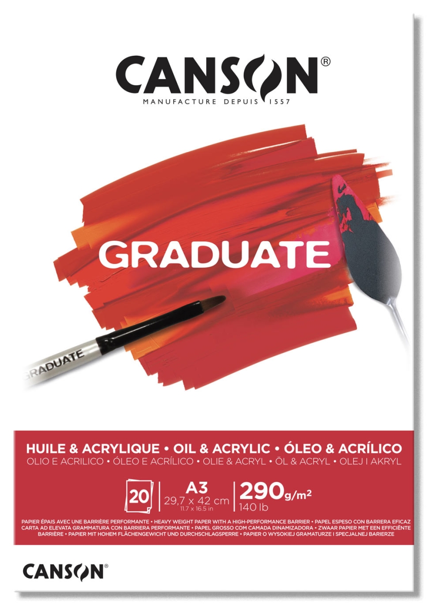 Graduate Öl & Acrylmalblock A3 20 Blatt 290 g/m²