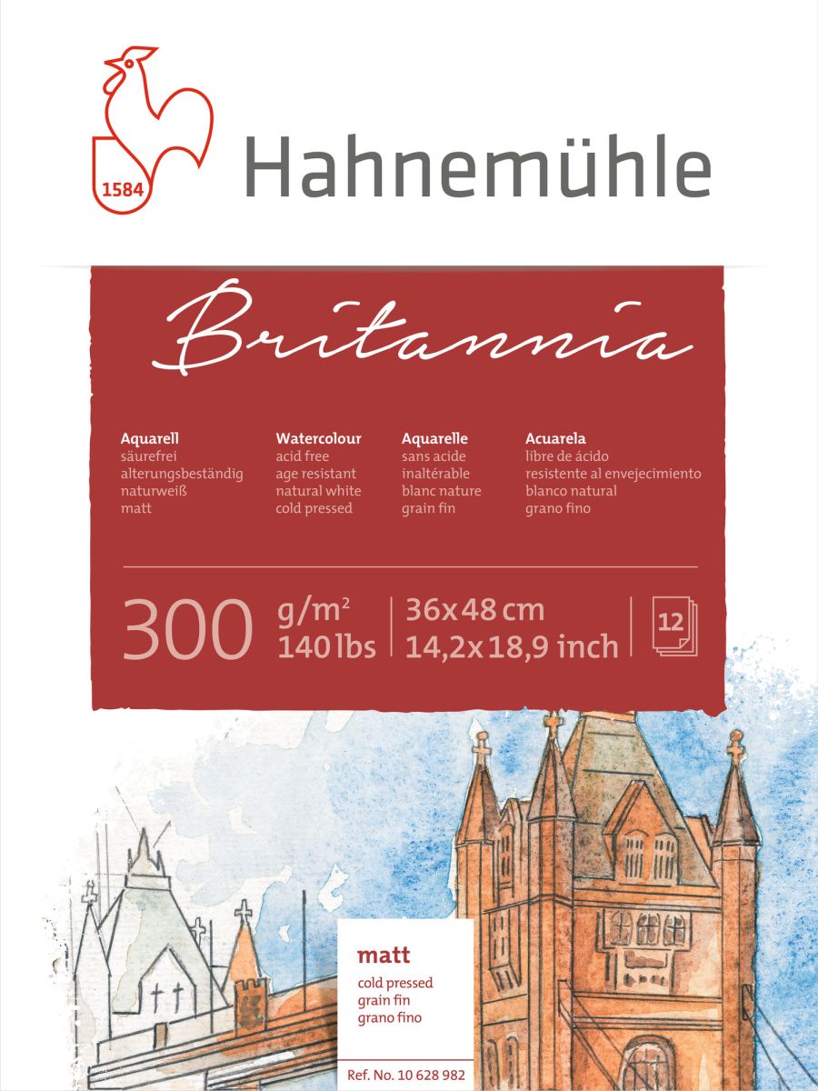 HM Aquarell-Block Britannia 300g/m² matt 36x48cm 12 Blatt