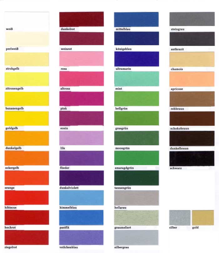 Tonpapier Farbkarte