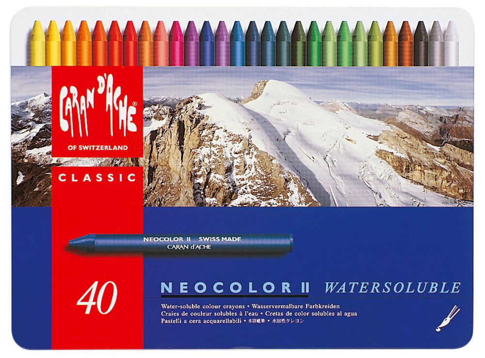 Caran d´Ache Aquarellkreide Neocolor II 40er Metalletui