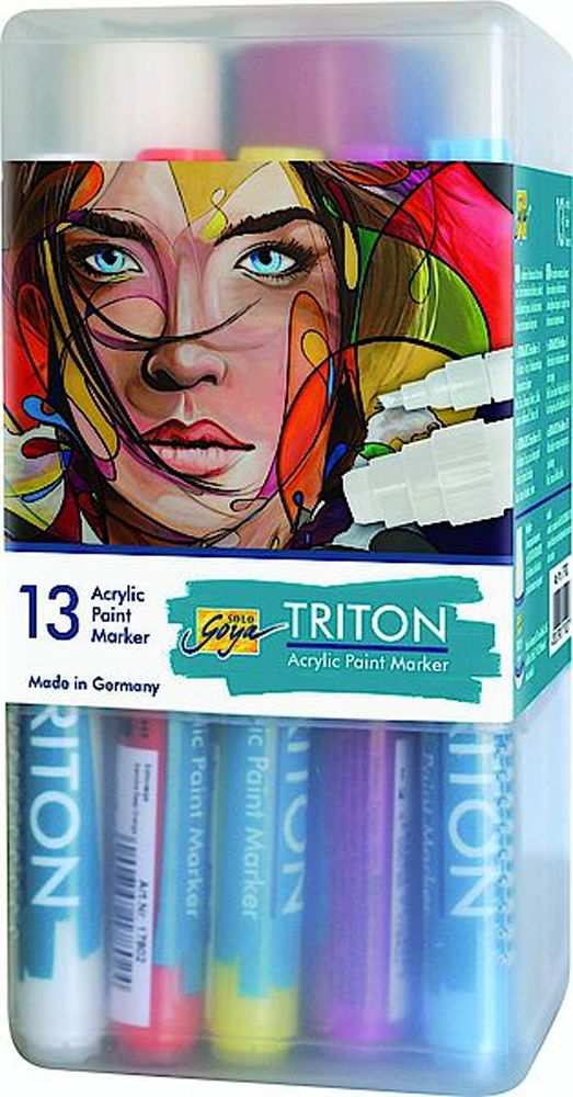 Triton Acrylic Paint Marker 9x ca. 1-4 mm - 4x ca. 15 mm
