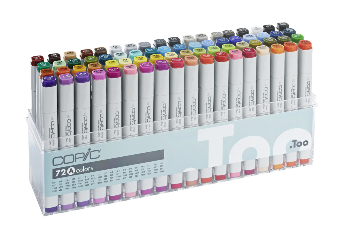 Copic-Marker-Set A Acryldisplay 72 Marker