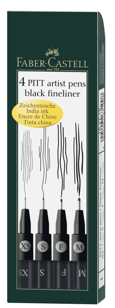 Pitt Artist Pen 4-er Set schwarz